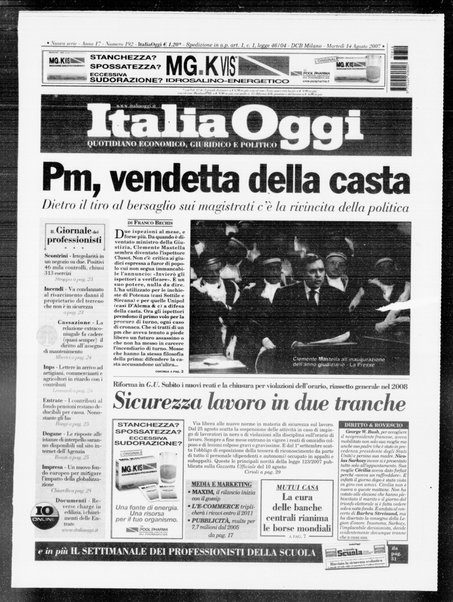 Italia oggi : quotidiano di economia finanza e politica